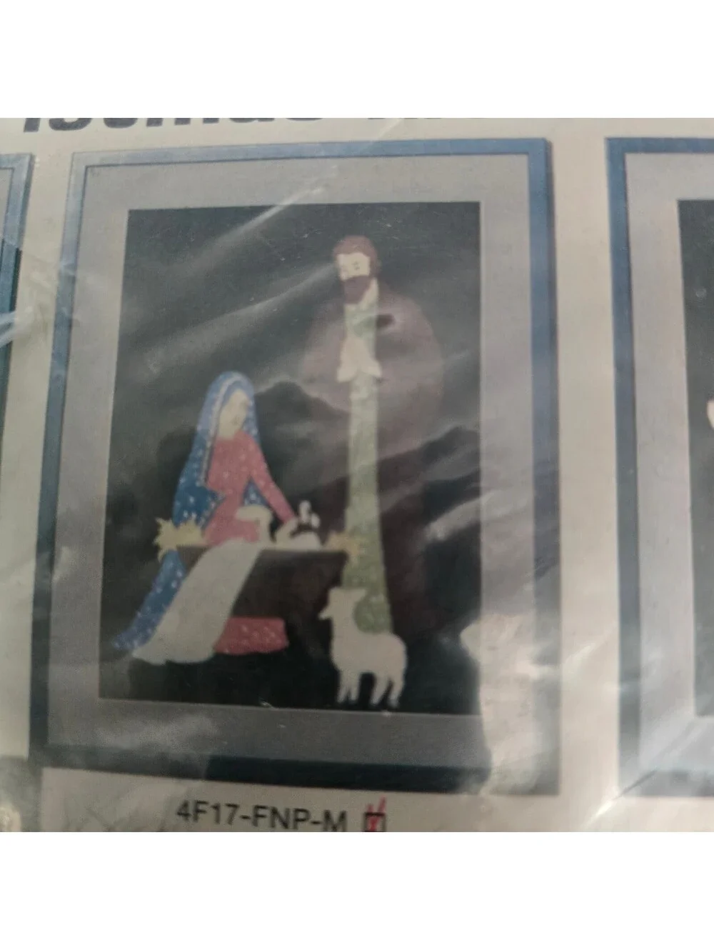 Vtg Looney Embroidered Nativity Picture Kit 4F17 - FNP-M Manager 16 X 20 sealed